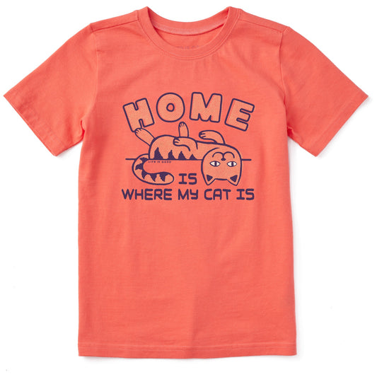 Kids Home is Where My Cat Is Short Sleeve Crusher Tee