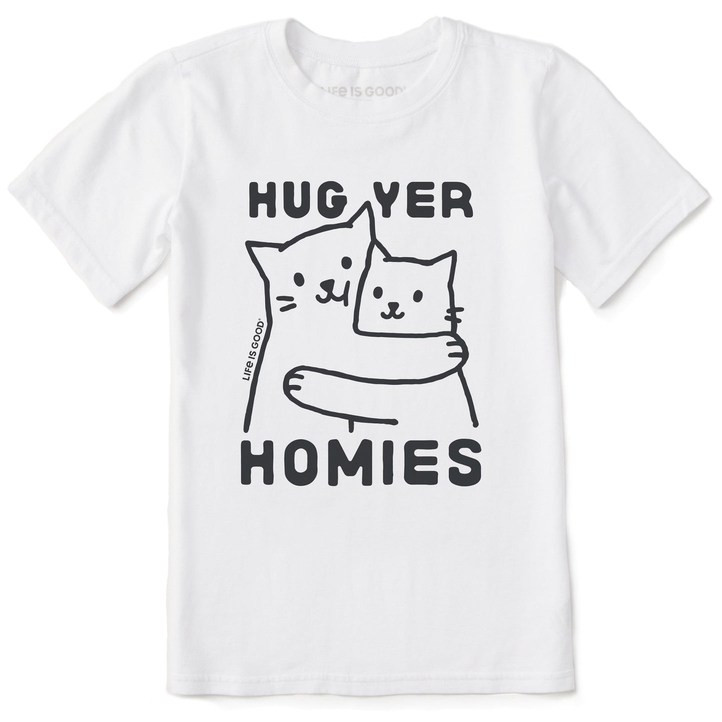 Kids Hug Yer Homies Cats Short Sleeve Crusher Tee