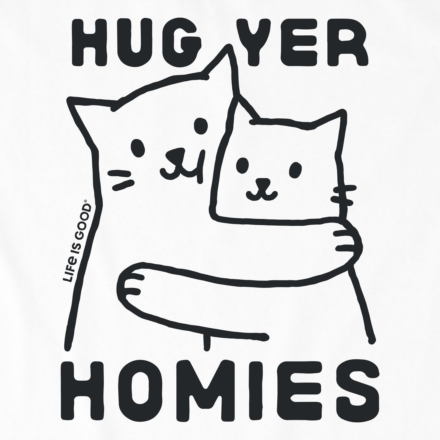 Kids Hug Yer Homies Cats Short Sleeve Crusher Tee
