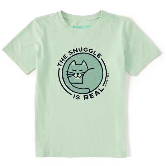 Kids The Snuggle is Real Cat Short Sleeve Crusher Tee
