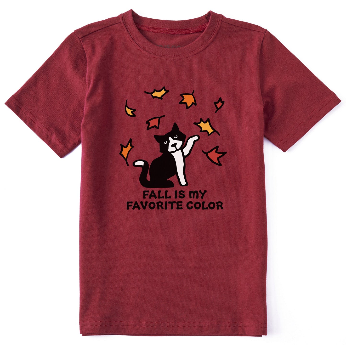 Kids Fall is My Favorite Color of Cat Short Sleeve Crusher Tee