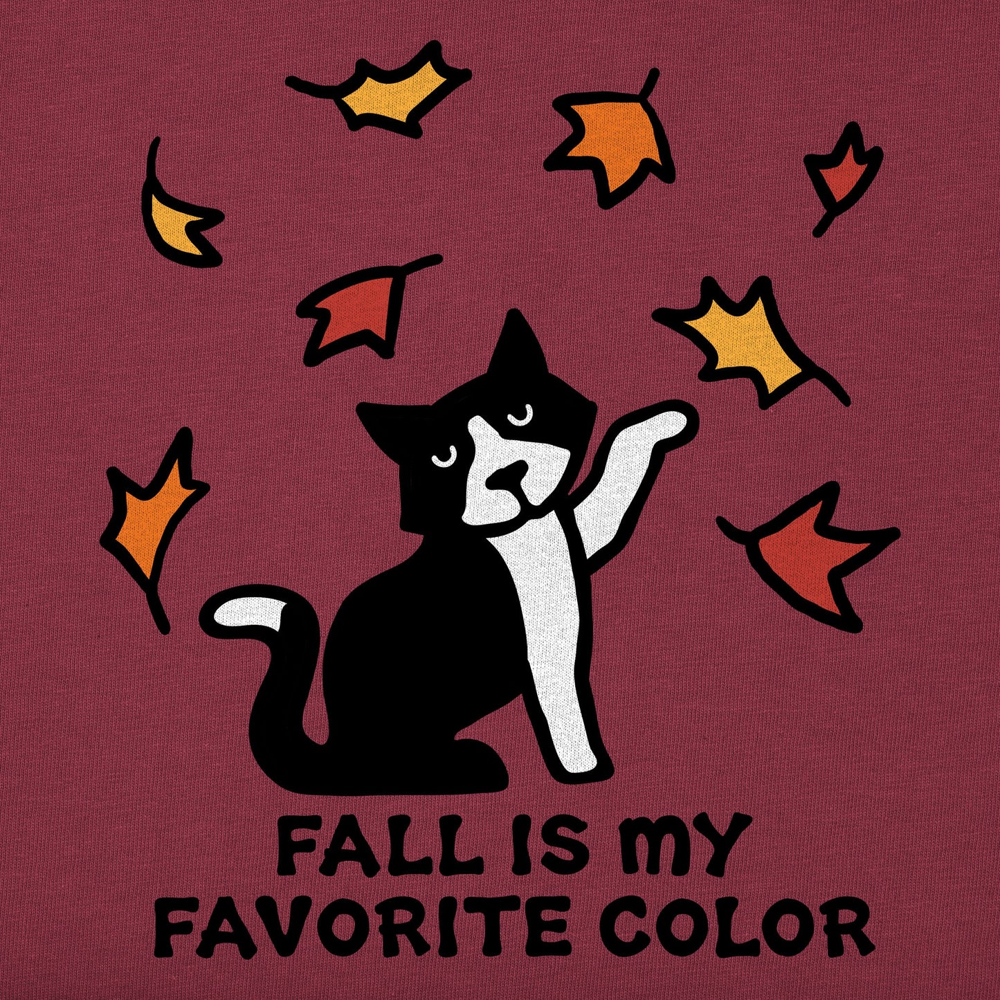 Kids Fall is My Favorite Color of Cat Short Sleeve Crusher Tee