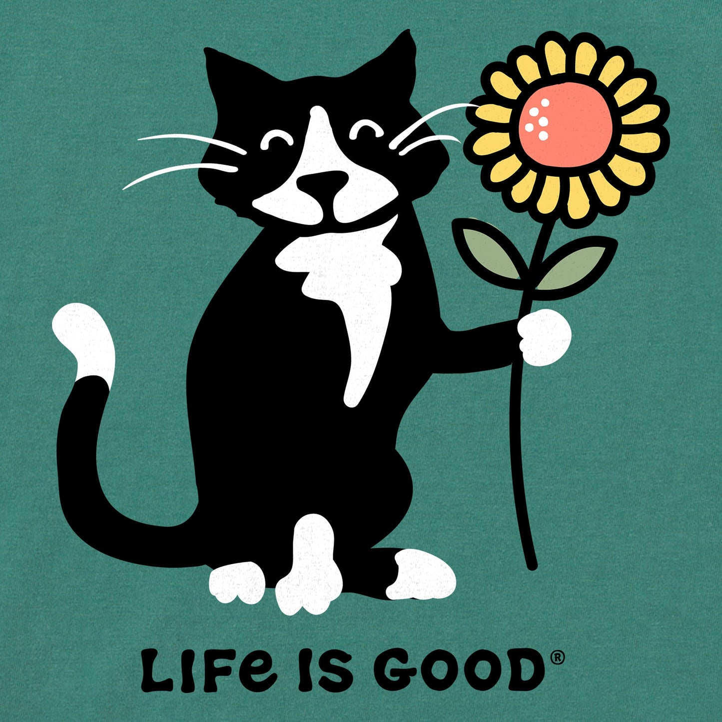 Women's Sunflower Cat Short Sleeve Crusher Tee