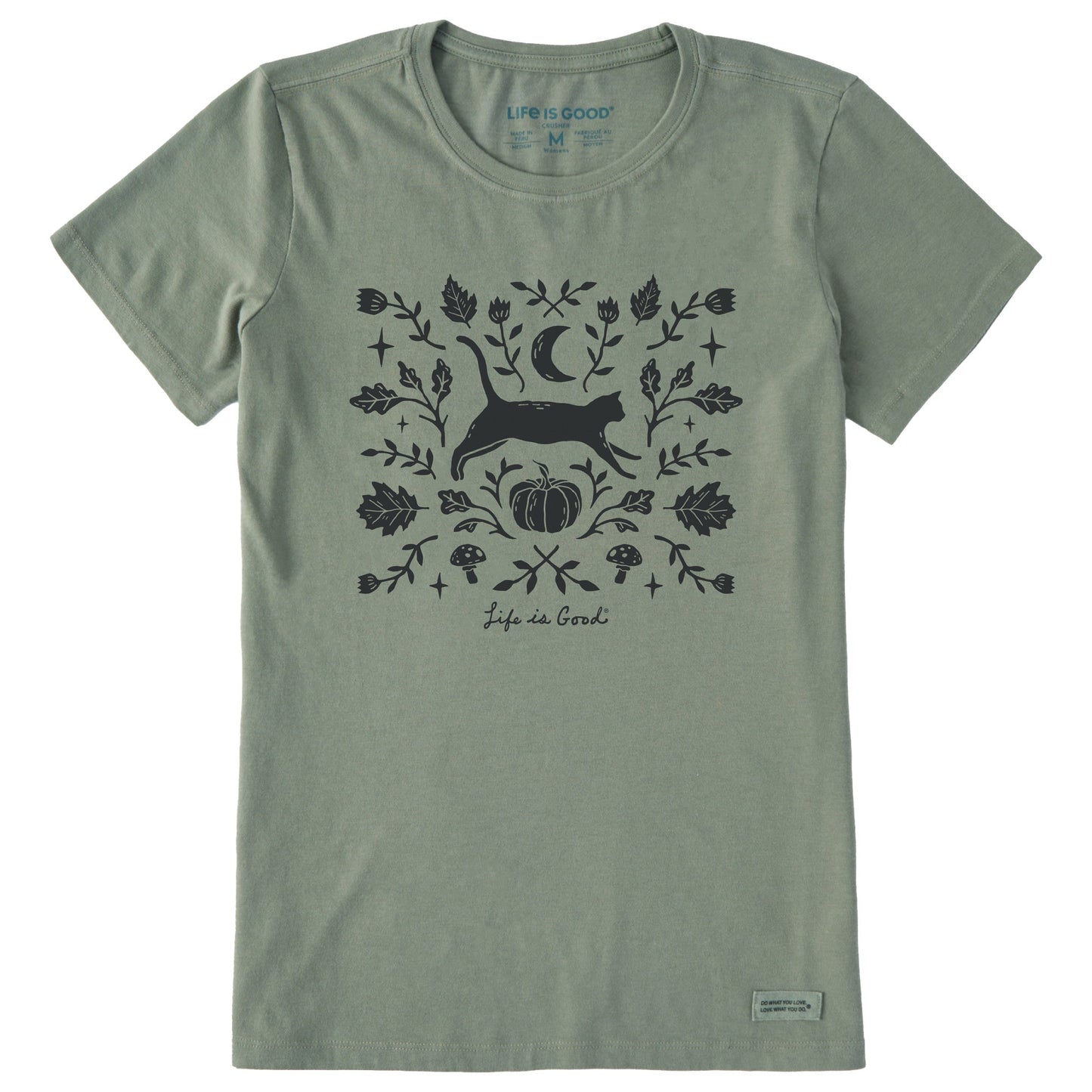Women's Fall Foliage Cat Short Sleeve Crusher Tee