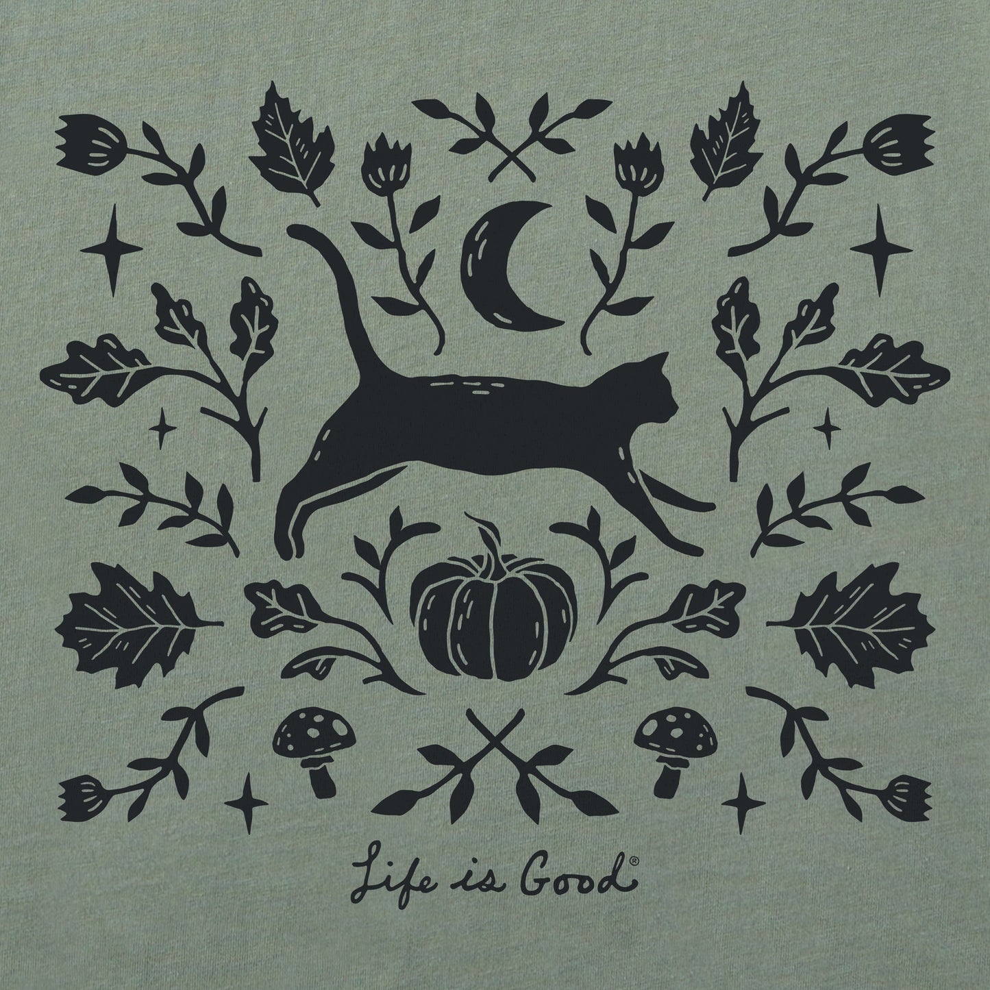 Women's Fall Foliage Cat Short Sleeve Crusher Tee