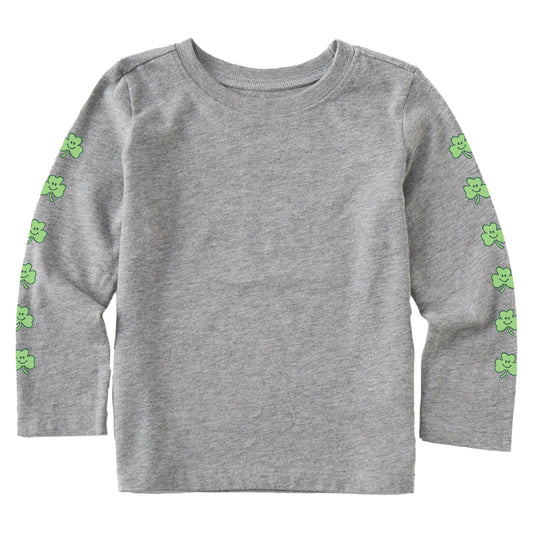 Toddler Smile Clovers Long Sleeve Crusher Tee