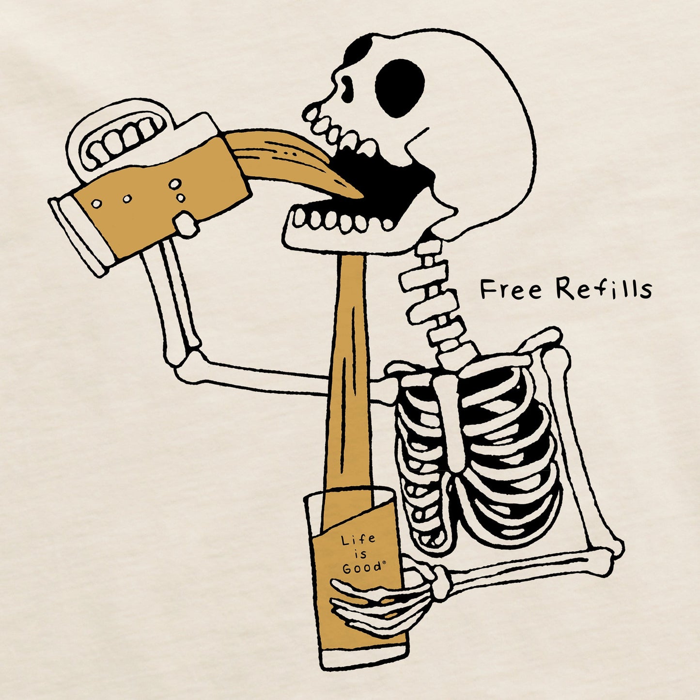 Women's Free Refills Skeleton Short Sleeve Crusher Boxy Tee