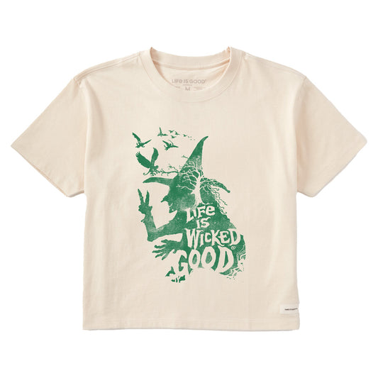 Women's Wizard of Oz Life is Wicked Good Witch Short Sleeve Crusher Boxy Tee