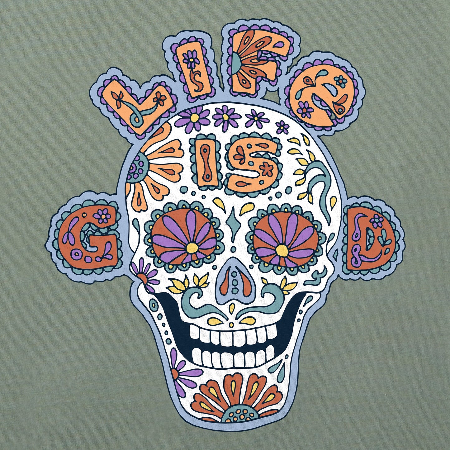 Women's Skull Long Sleeve Crusher Boxy Tee