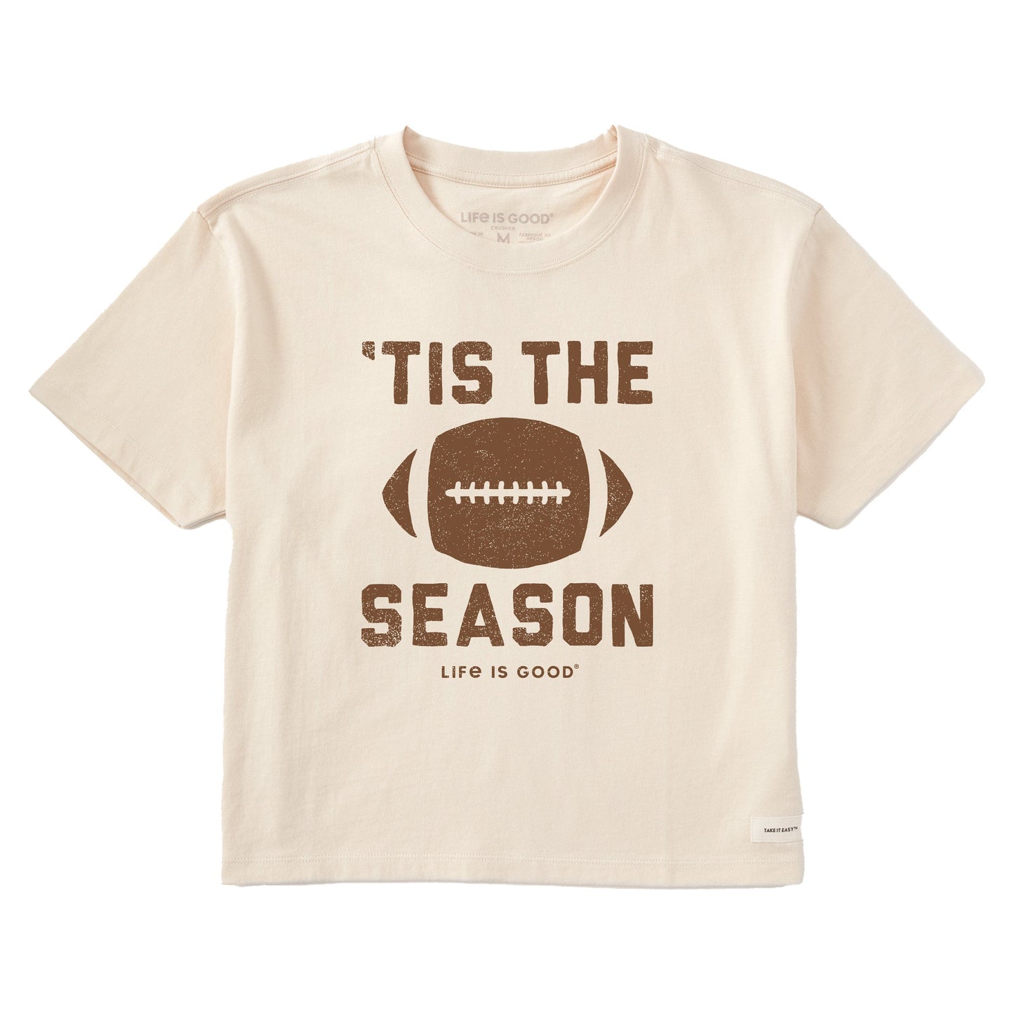 Women's Tis The Football Season Short Sleeve Crusher Boxy Tee