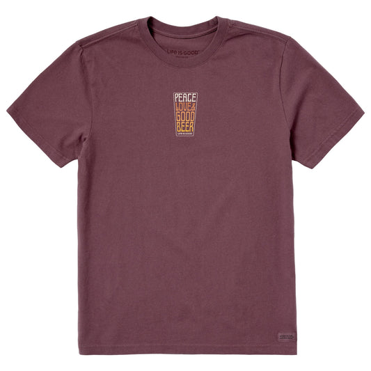 Men's Peace Love & Good Beer Short Sleeve Crusher Tee