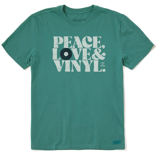 Men's Peace Love & Vinyl Short Sleeve Crusher Tee