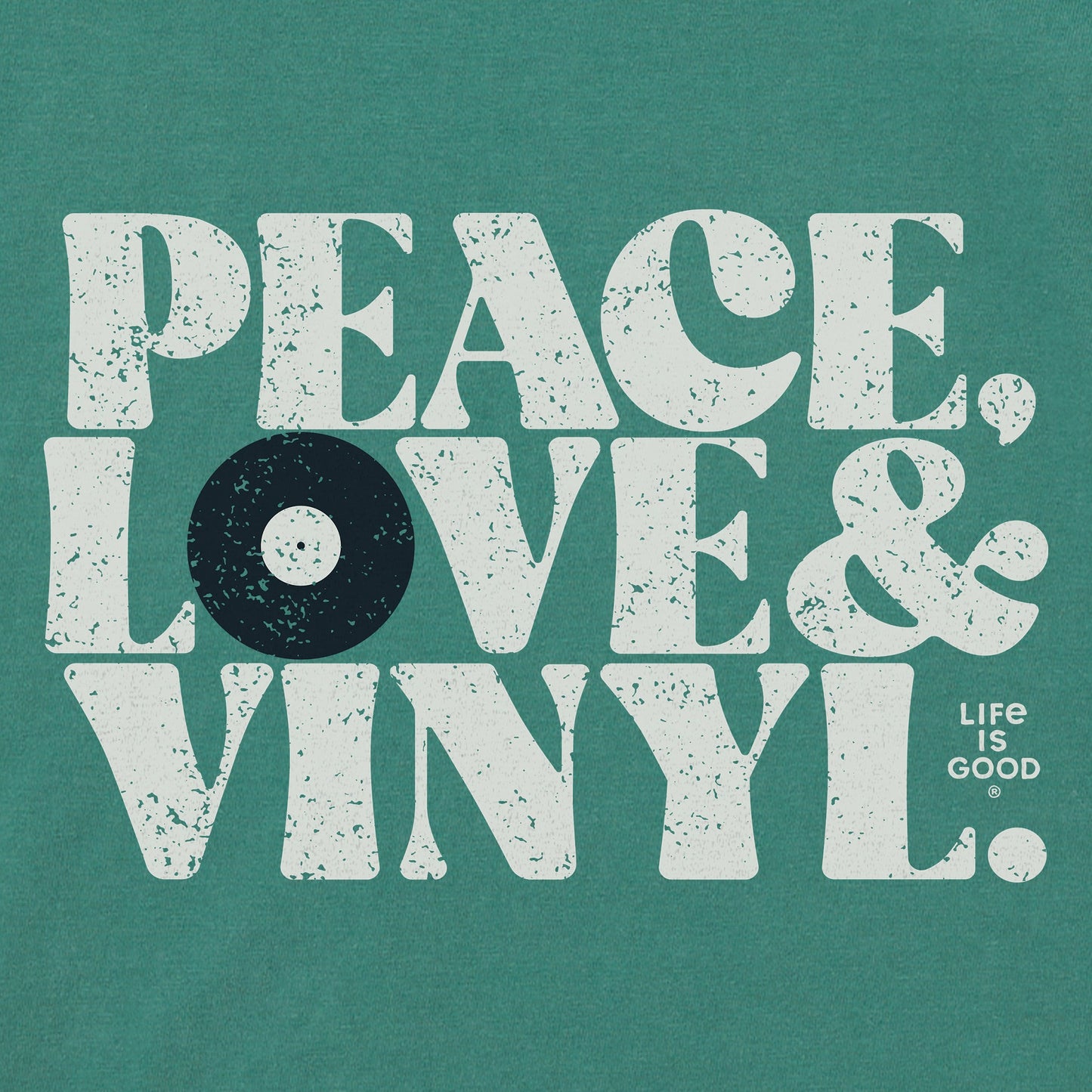 Men's Peace Love & Vinyl Short Sleeve Crusher Tee