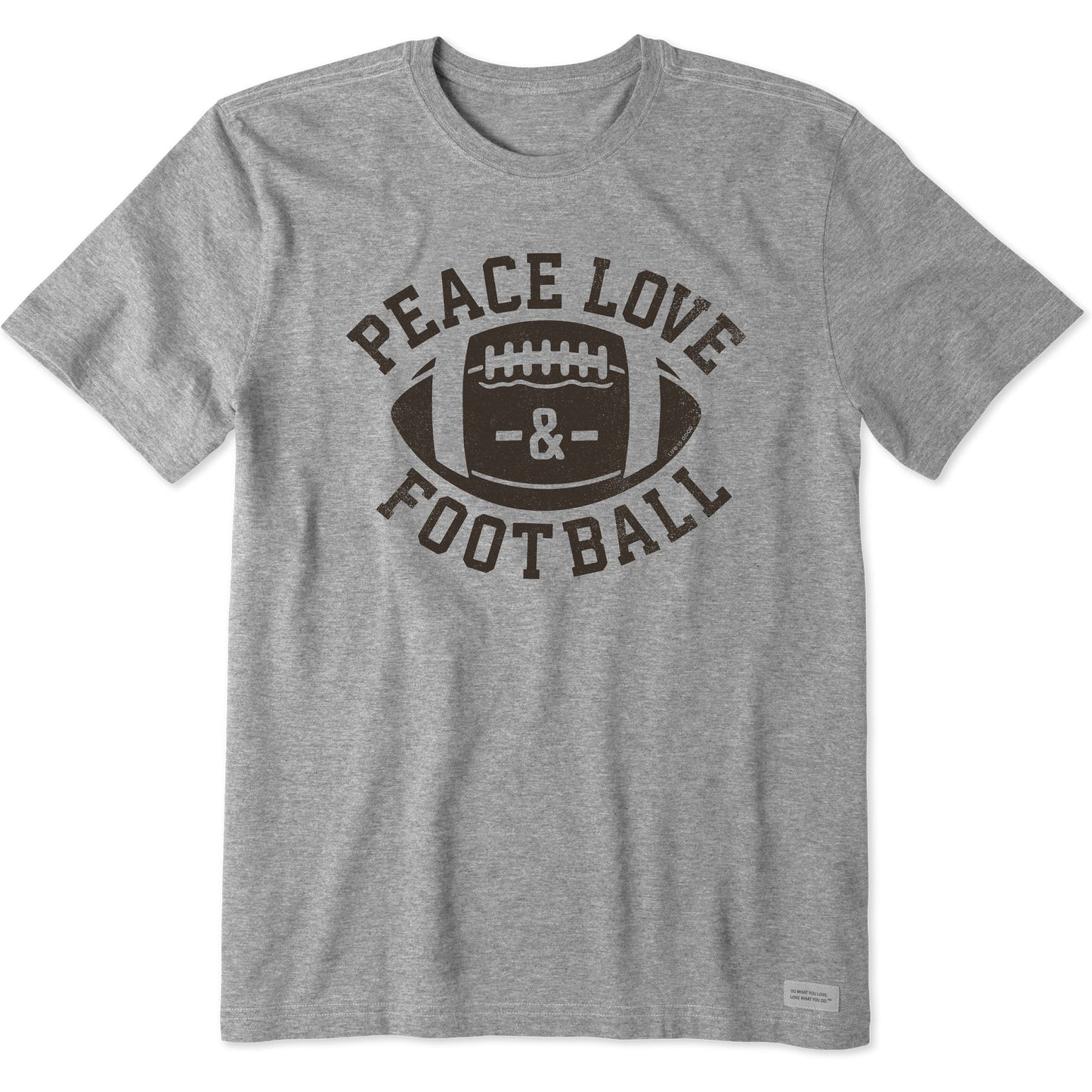 Men's Peace Love Football Short Sleeve Crusher Tee