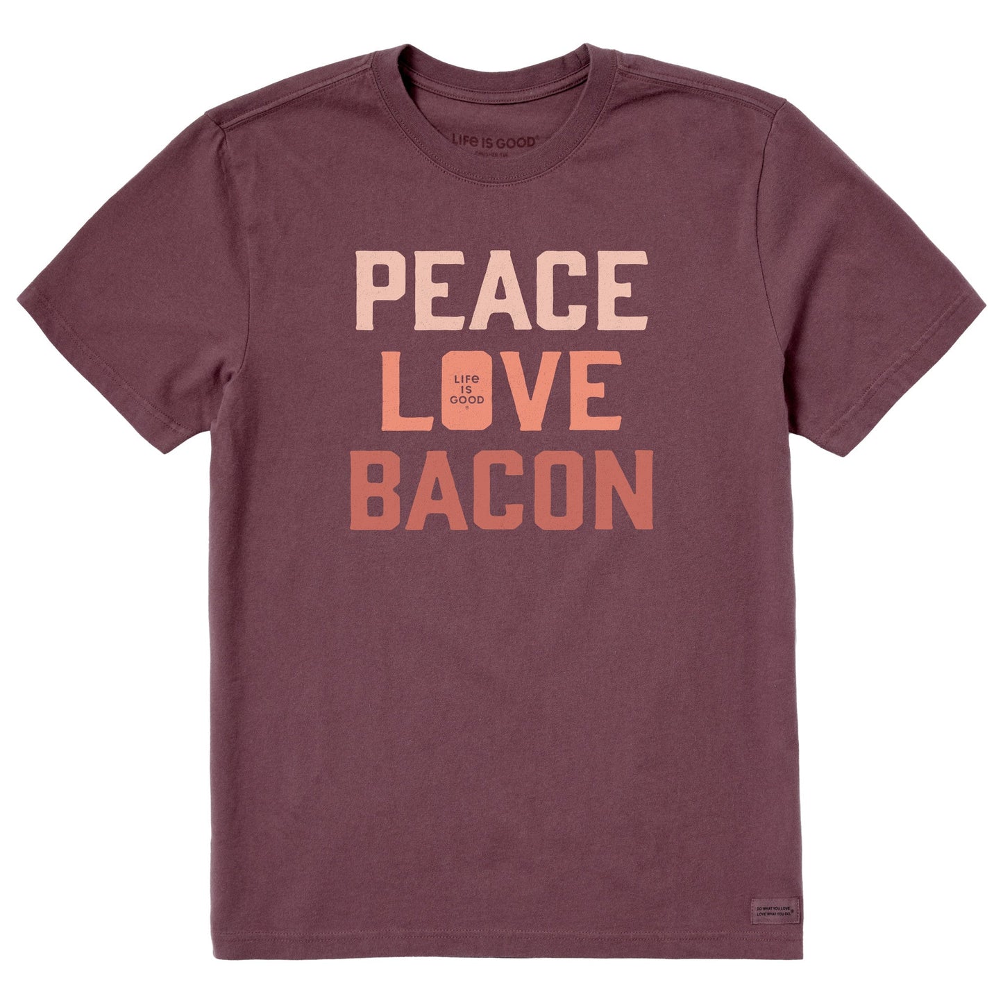 Men's Peace Love & Bacon Short Sleeve Crusher Tee