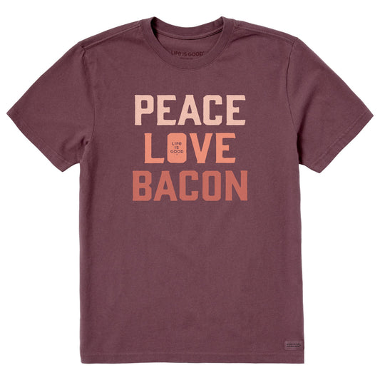 Men's Peace Love & Bacon Short Sleeve Crusher Tee