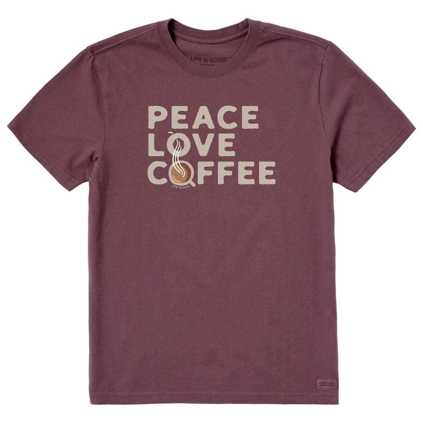 Men's Peace Love & Coffee Short Sleeve Crusher Tee