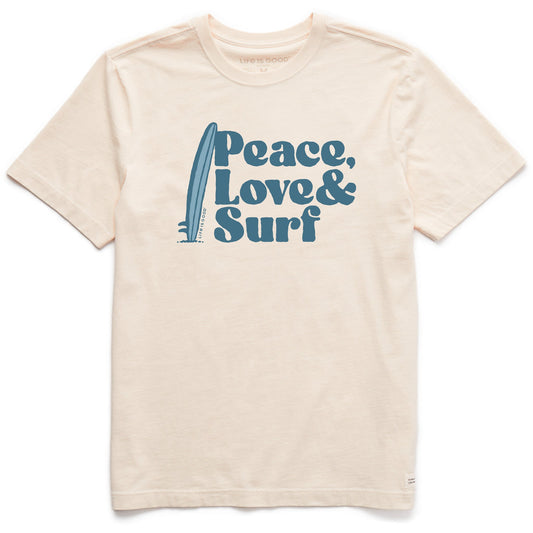 Men's Peace Love & Surf Short Sleeve Crusher Tee