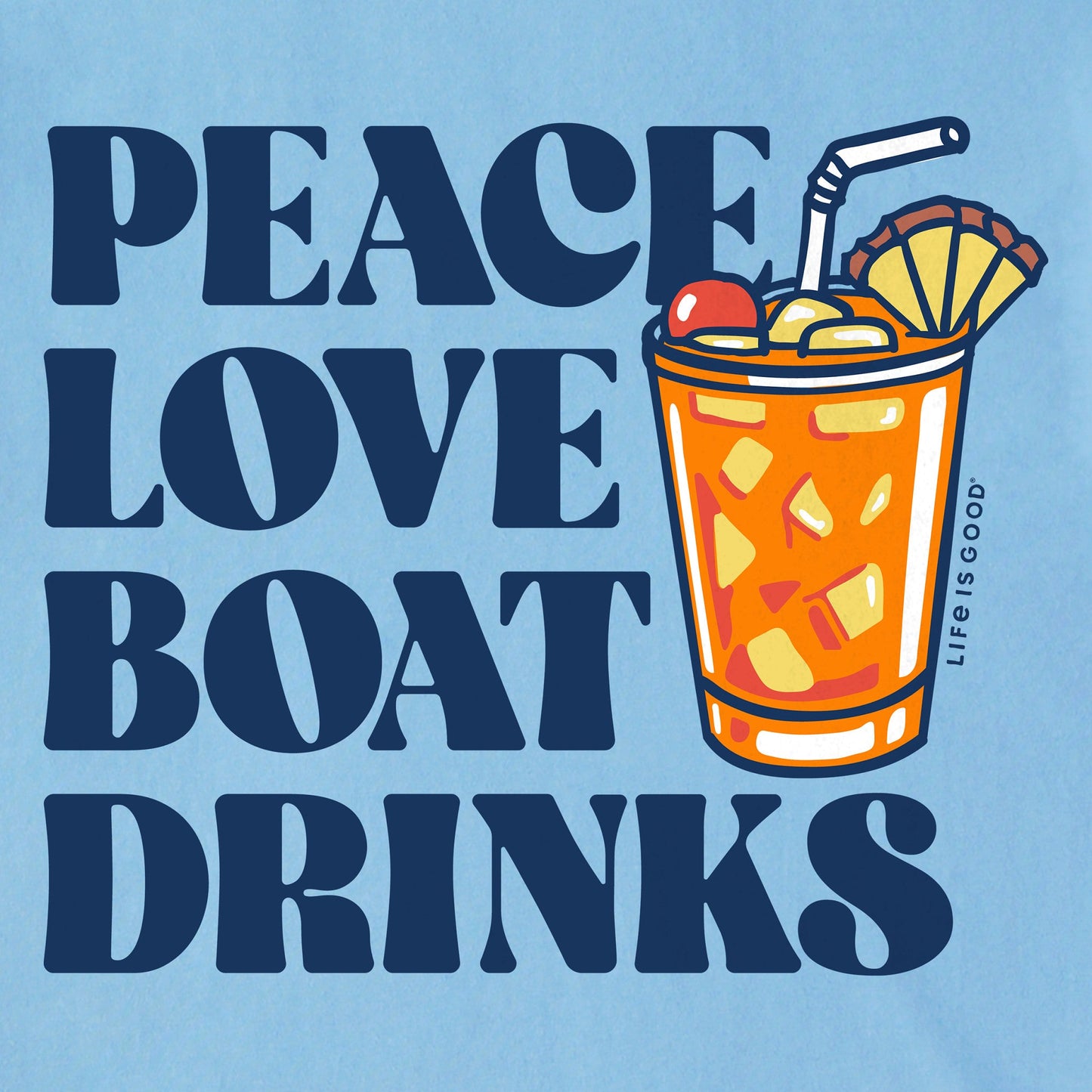 Men's Peace Love Boat Drinks Short Sleeve Tee