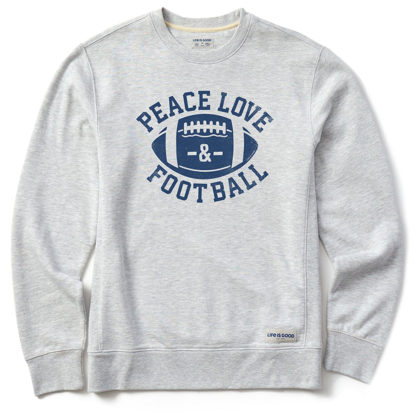 Men's Peace Love Football Simply True Fleece Crew