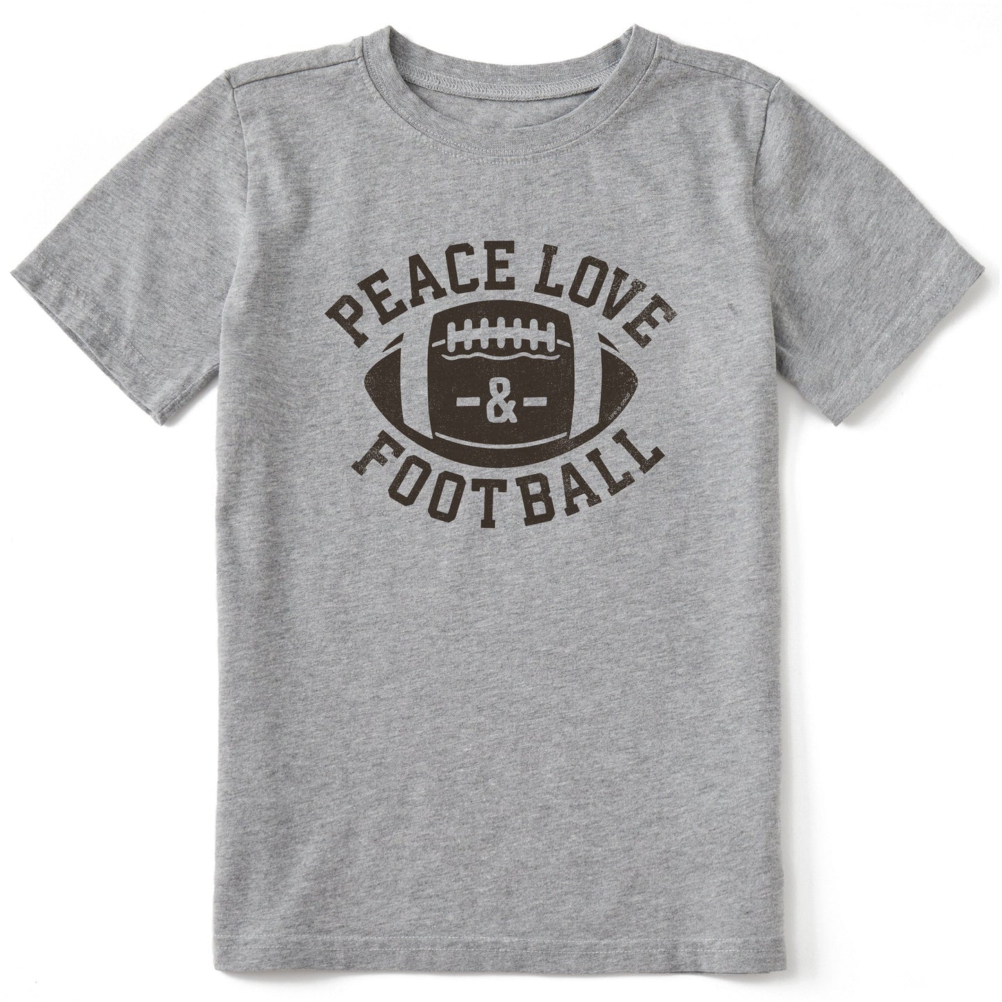 Kids Peace Love Football Short Sleeve Crusher Tee
