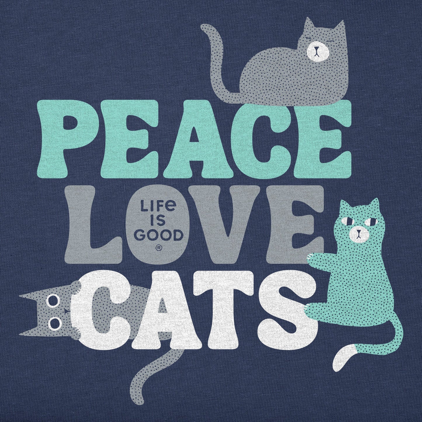 Kids Peace Love & Cats Short Sleeve Crusher Tee