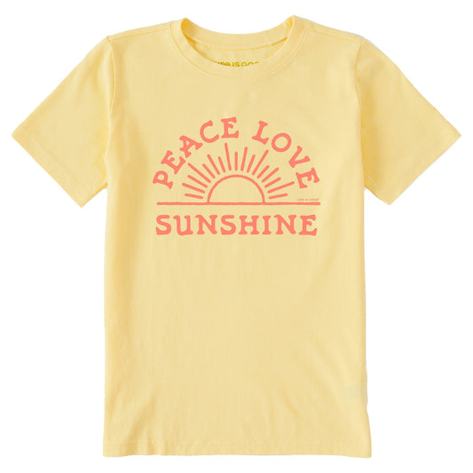 Kids Peace Love Sunshine Short Sleeve Crusher Tee