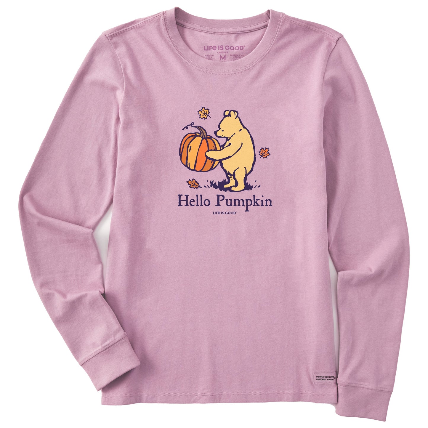 Women's Winnie Hello Pumpkin Long Sleeve Crusher Tee