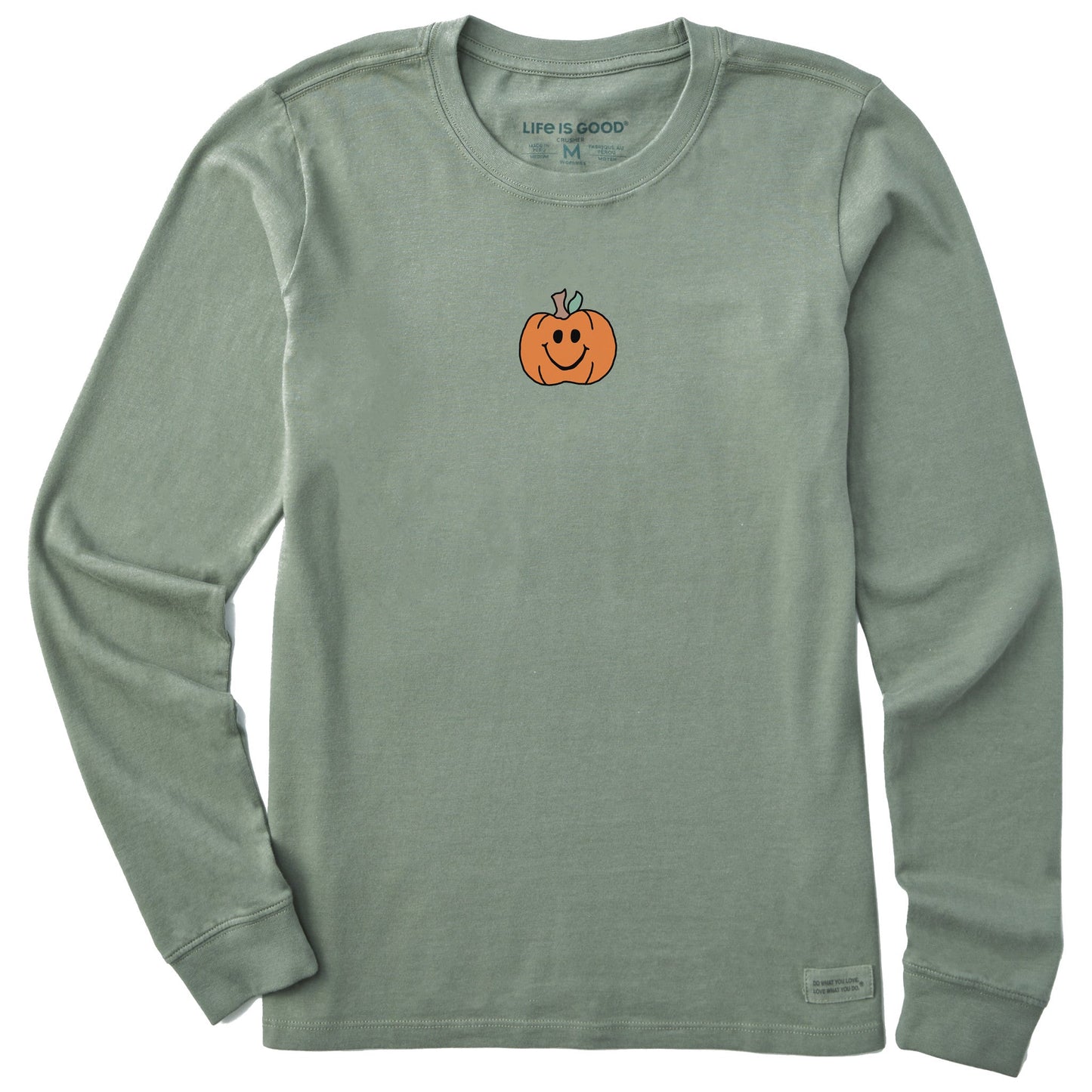 Women's Smiley Pumpkin Long Sleeve Crusher Tee