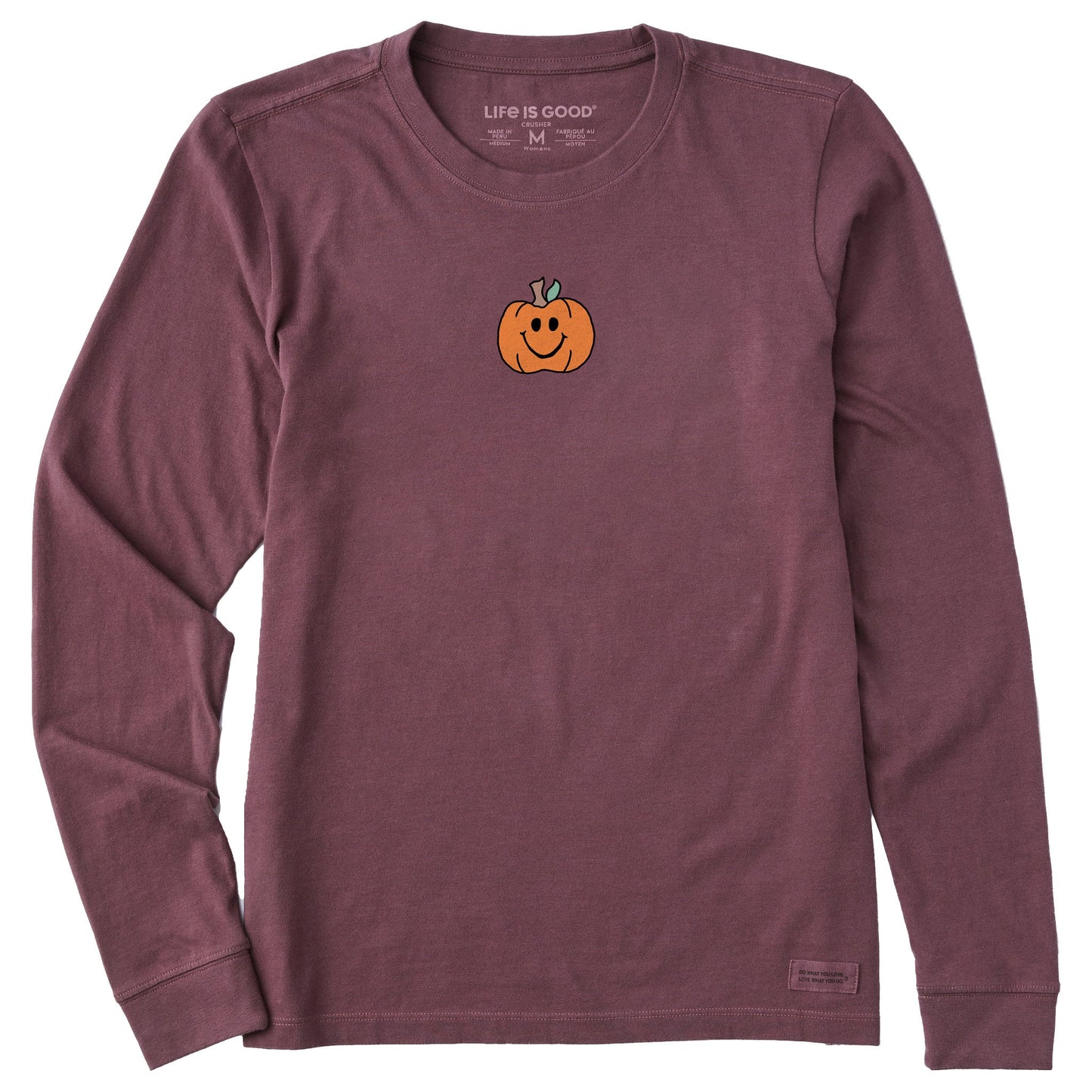 Women's Smiley Pumpkin Long Sleeve Crusher Tee