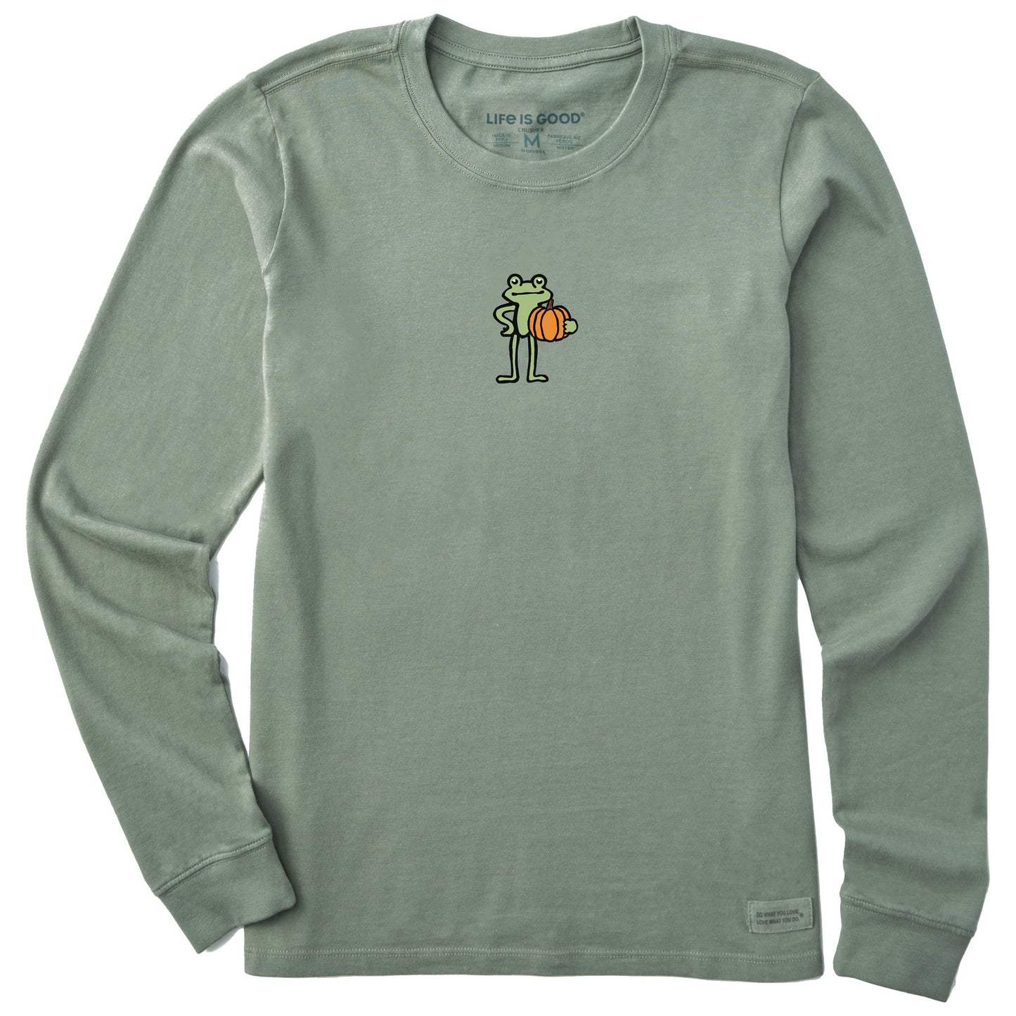 Women's Froggy Pumpkin Mini Long Sleeve Crusher Tee