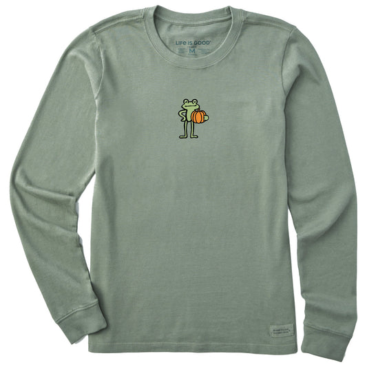 Women's Froggy Pumpkin Mini Long Sleeve Crusher Tee