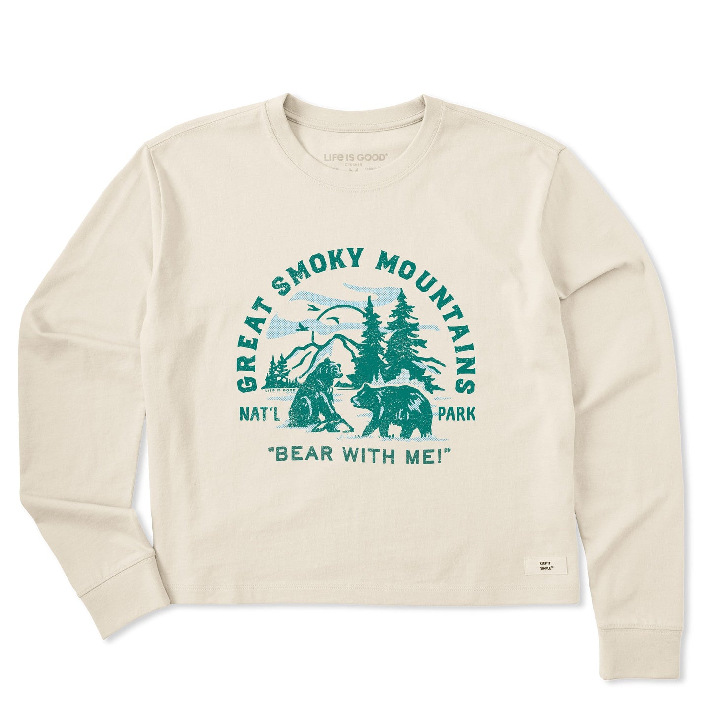 Women's Great Smoky Bear With Me Long Sleeve Crusher Boxy Tee