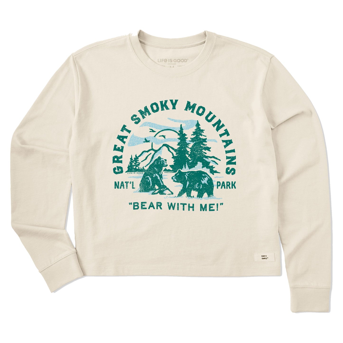 Women's Great Smoky Bear With Me Long Sleeve Crusher Boxy Tee