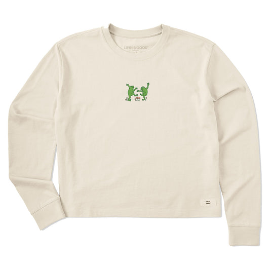 Women's Dancing Frogs Long Sleeve Crusher Boxy Tee