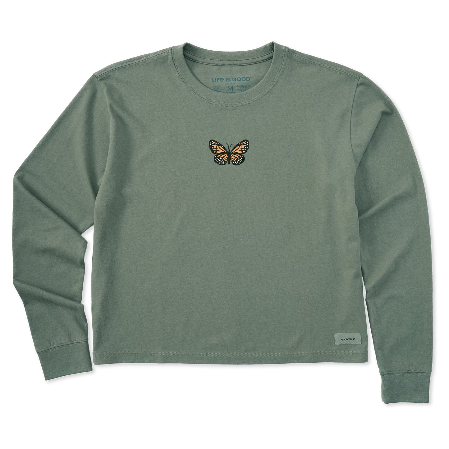 Women's Clean Butterfly Long Sleeve Crusher Boxy Tee