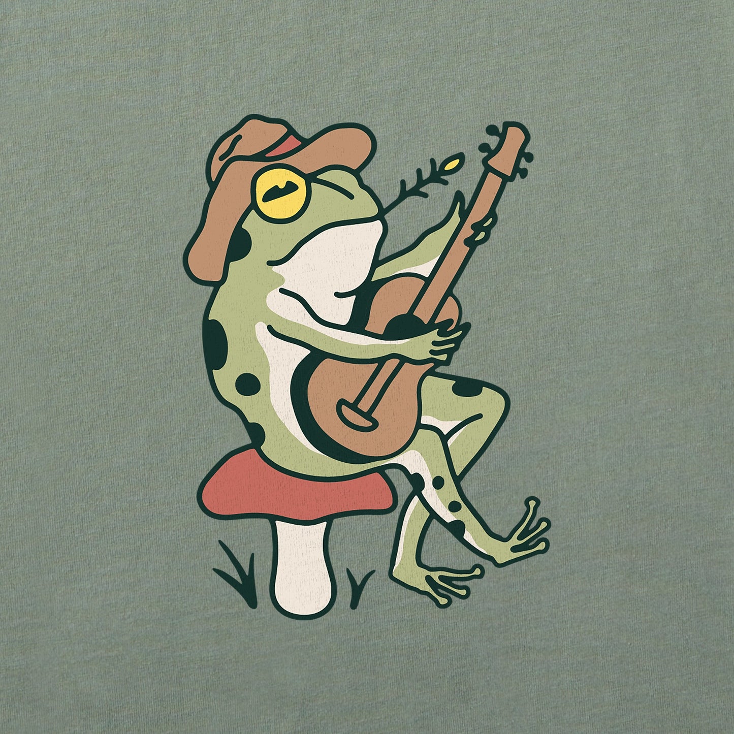 Women's Frog Guitar Long Sleeve Crusher Boxy Tee