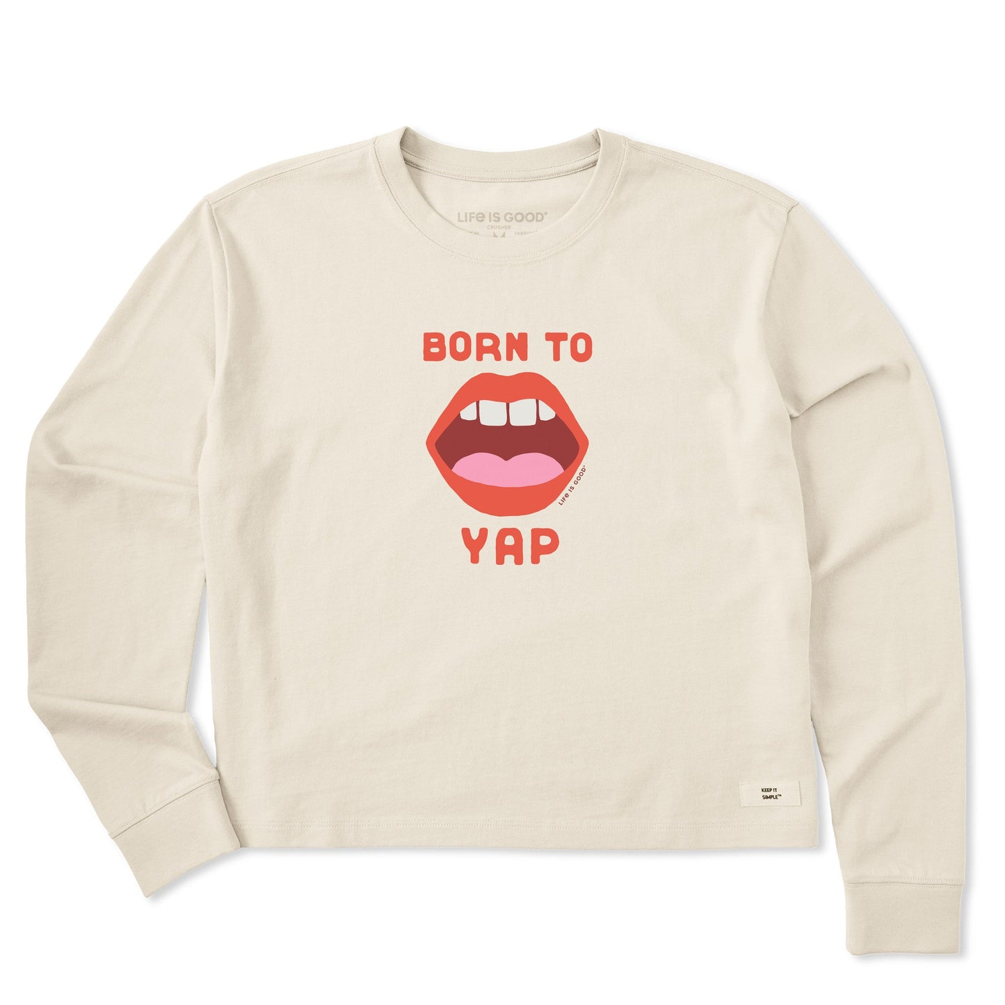Women's Born to Yap Long Sleeve Crusher Boxy Tee