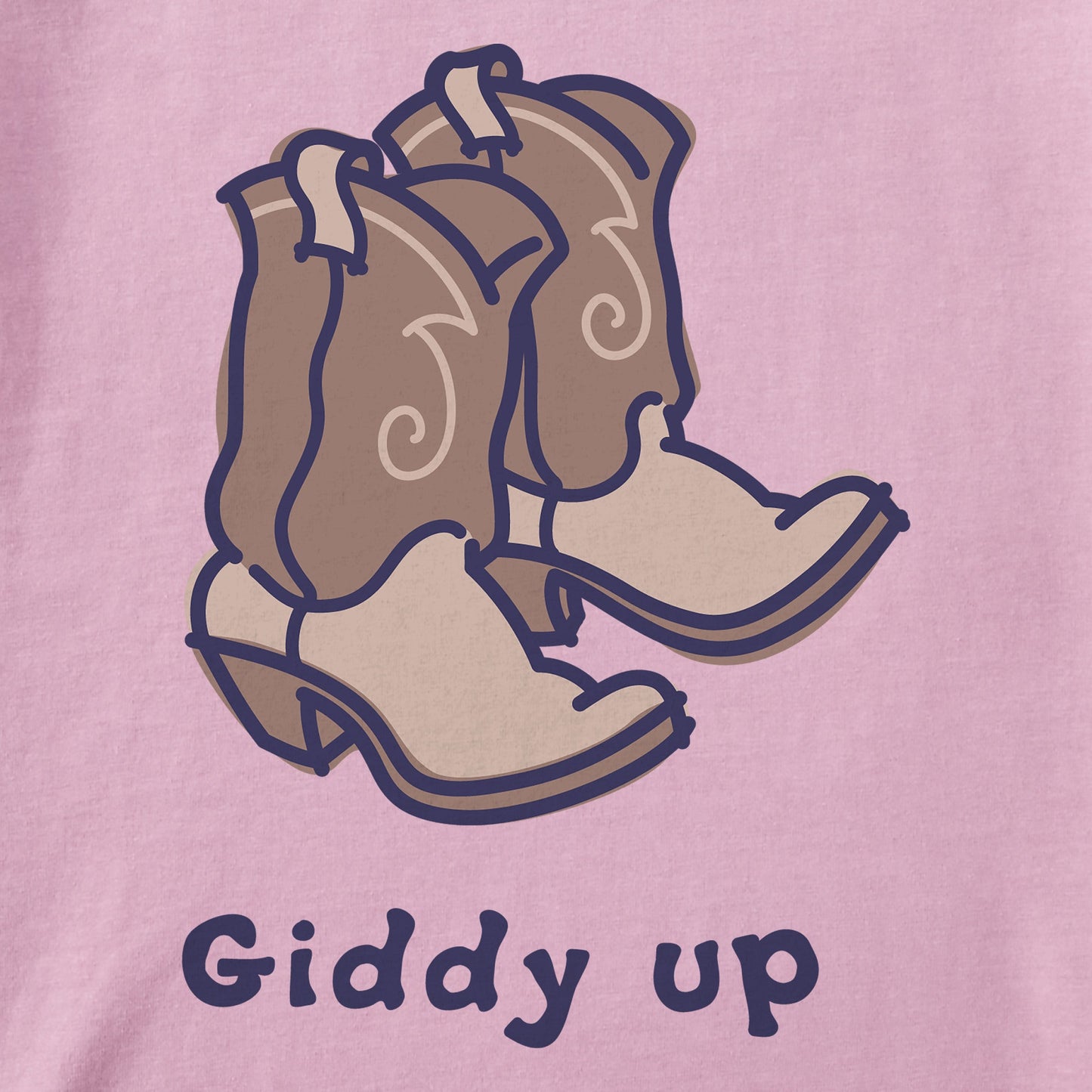 Women's Giddy Up Cowboy Boots Long Sleeve Crusher Boxy Tee