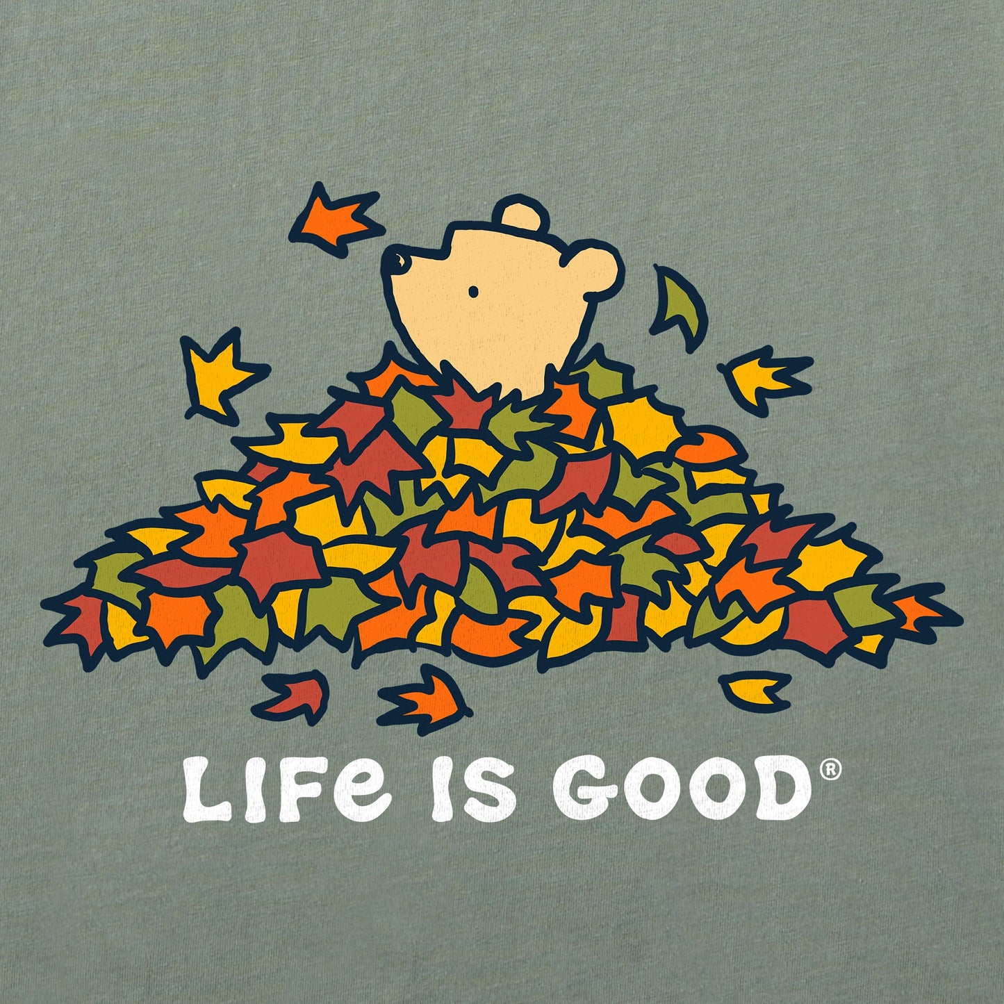 Women's Winnie Leaf Pile Long Sleeve Crusher Boxy Tee