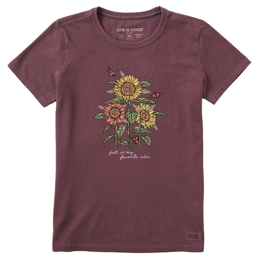 Women's Fall is my Favorite Sunflowers Short Sleeve Crusher Tee