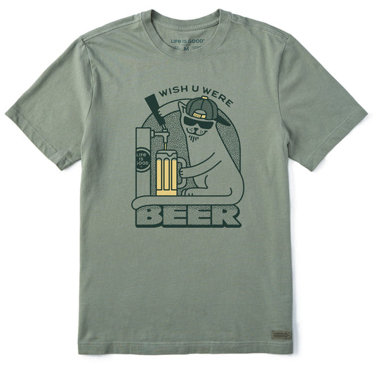 Men's Wish You Were Beer Cat Short Sleeve Tee