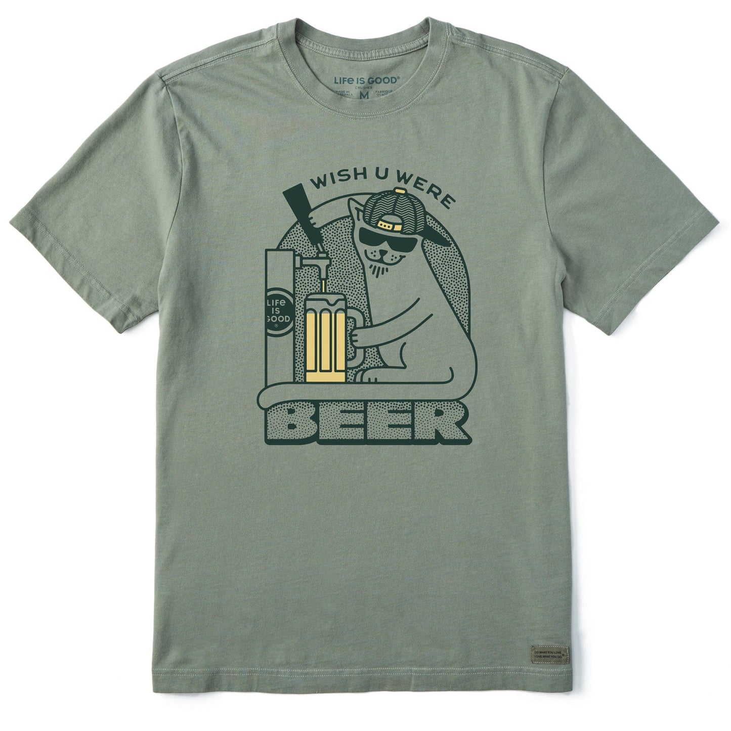 Men's Wish You Were Beer Cat Short Sleeve Tee