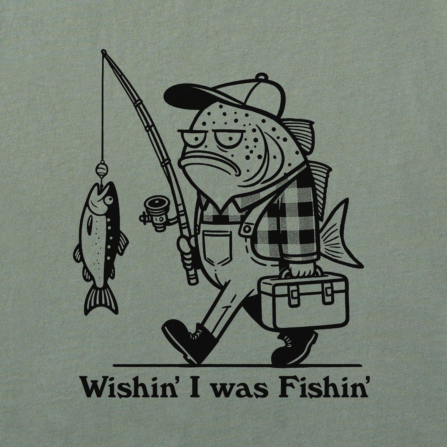 Men's Wishin' I Was Fishin' Short Sleeve Tee