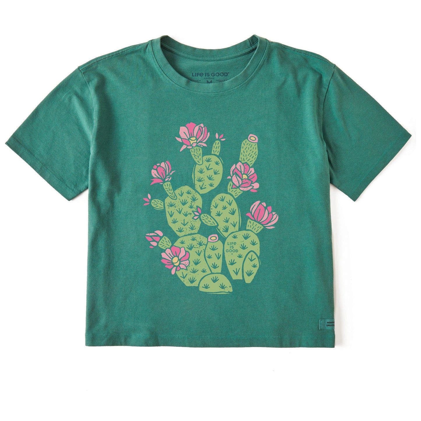 Women's Cactus Flowers Short Sleeve Crusher Boxy Tee