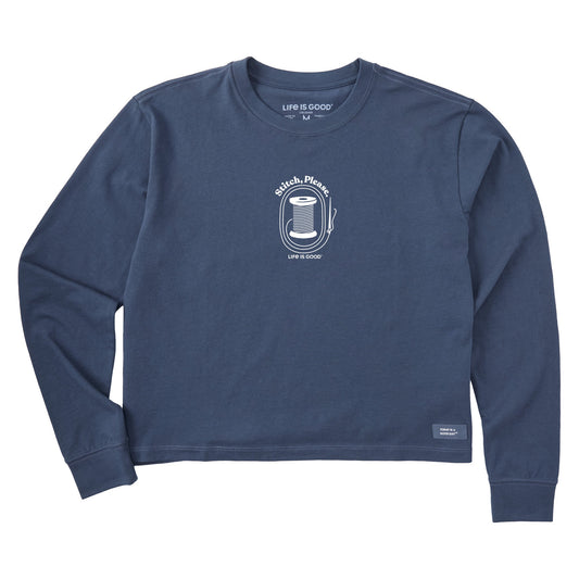 Women's Stitch, Please Long Sleeve Crusher Boxy Tee