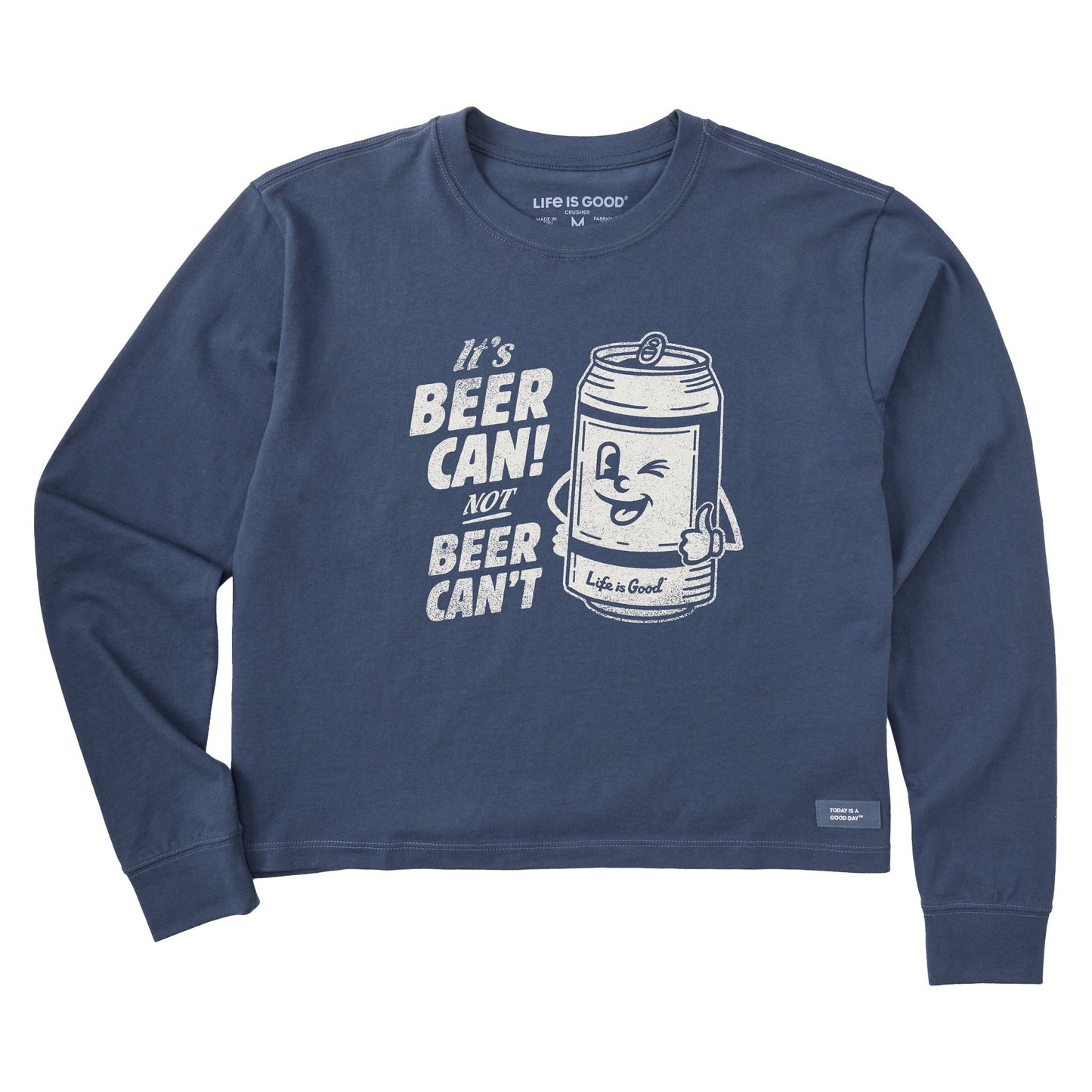 Women's Beer Can Long Sleeve Crusher Boxy Tee
