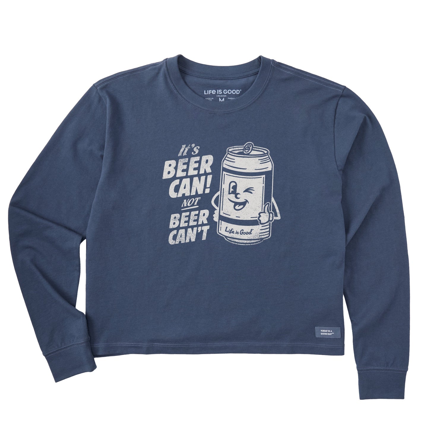 Women's Beer Can Long Sleeve Crusher Boxy Tee
