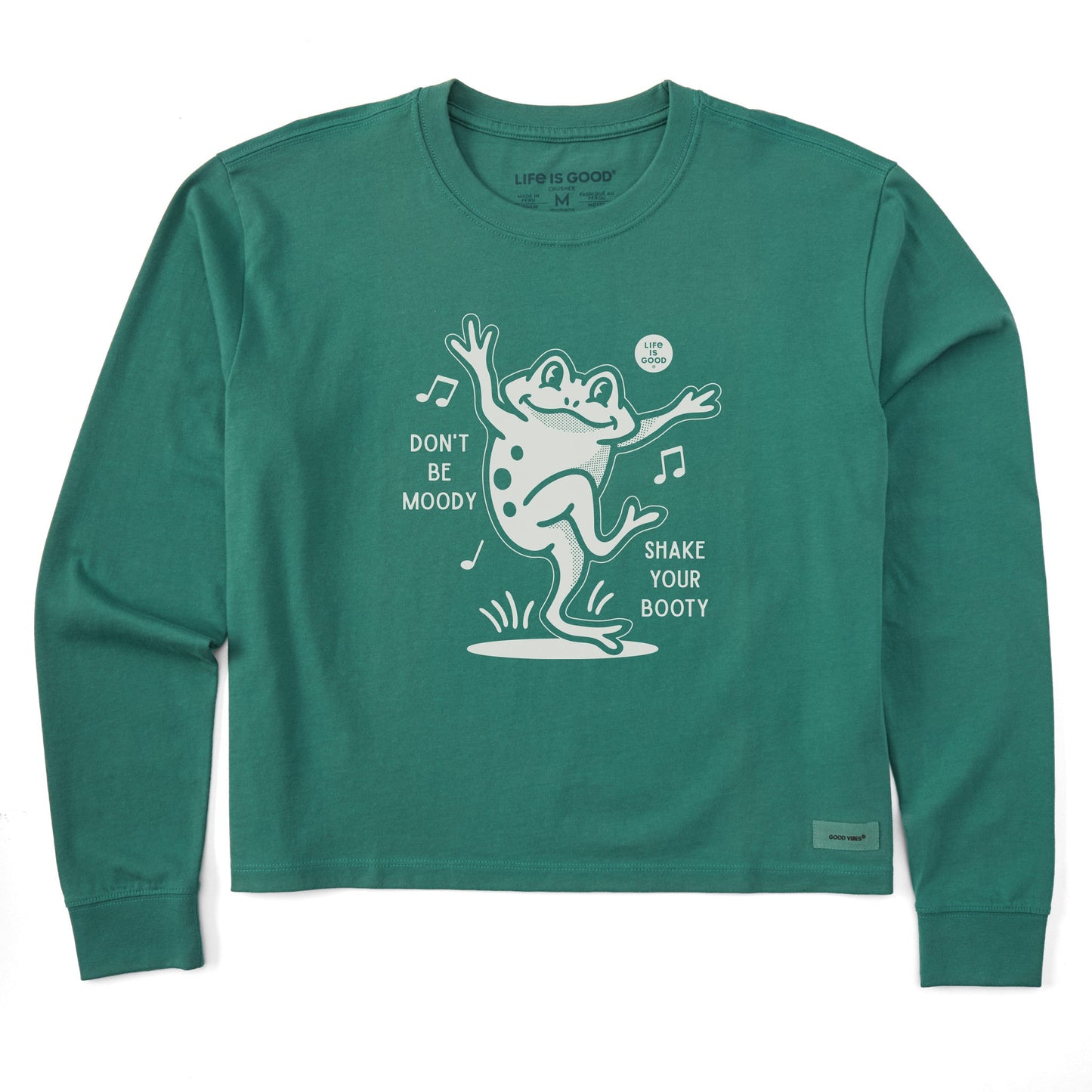 Women's Shake Your Booty Frog Long Sleeve Crusher Boxy Tee