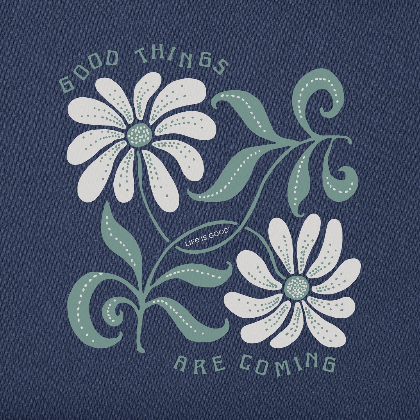 Women's Good Things are Coming Daisies Long Sleeve Crusher Boxy Tee